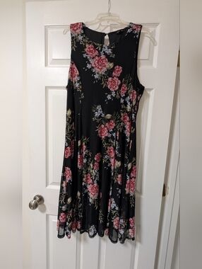 Torrid Pink Rose Floral Midi Dress - Size 2X - Sleeveless A-Line - Worn Once